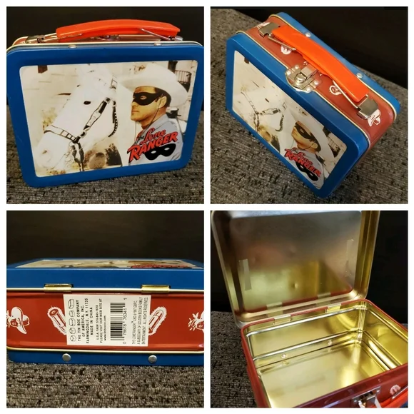 The Lone Ranger Metal Tin Lunchbox with Clasp. 1997 The Tin Box Company - Picture 2 of 3